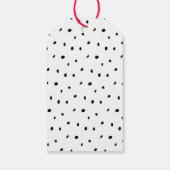 Moderne kerstboom met zwarte en witte Stippen Cadeaulabel (Achterkant)