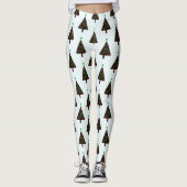 Moderne Kerstboom Naadloos Patroon Leggings (Voorkant)