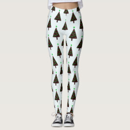 Moderne Kerstboom Naadloos Patroon Leggings