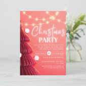 Moderne Kerstboom Neon Roze Kerstfeest Kaart (Staand voorkant)