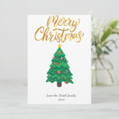 Moderne kerstboom niet-foto vakantie Kaart (Staand voorkant)