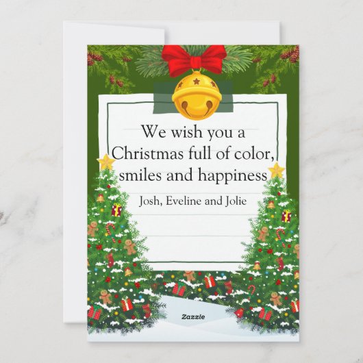 Moderne kerstboom niet-foto vakantie Kaart (Achterkant)