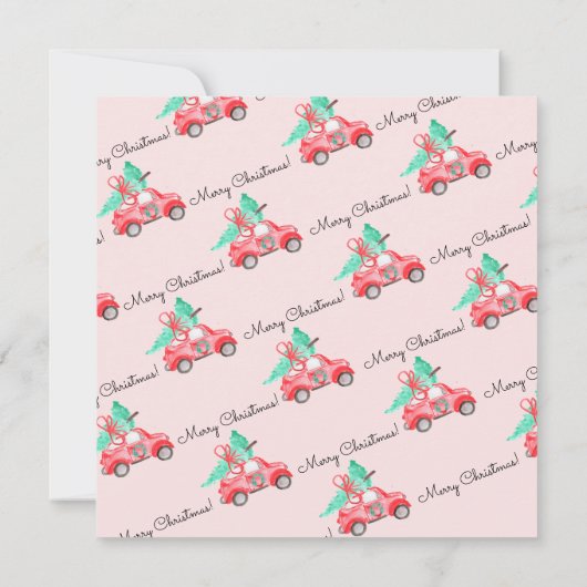 Moderne kerstboom Nieuwe Home Car Script Verhuizen Aankondiging (Achterkant)