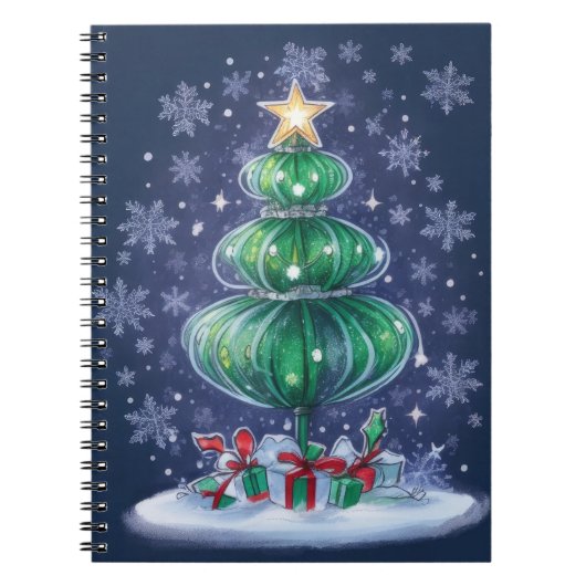 Moderne kerstboom notitieboek (Voorkant)