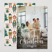 Moderne Kerstboom Ornamenten Chocolade Foto Feestdagenkaart (Voorkant / Achterkant)