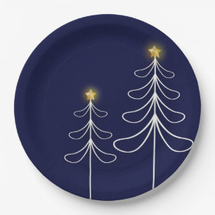 Moderne kerstboom papieren bordje