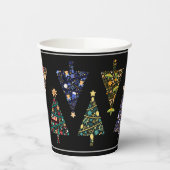 Moderne Kerstboom Party Cups - set 1 Papieren Bekers (Links)