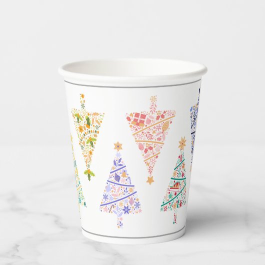 Moderne Kerstboom Party Cups - set 2 Papieren Bekers (Achterkant)