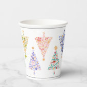 Moderne Kerstboom Party Cups - set 2 Papieren Bekers (Voorkant)