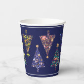Moderne Kerstboom Party Cups - set 3 Papieren Bekers (Achterkant)