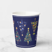 Moderne Kerstboom Party Cups - set 3 Papieren Bekers (Links)