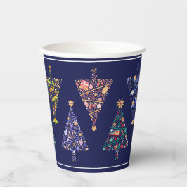 Moderne Kerstboom Party Cups - set 3 Papieren Bekers