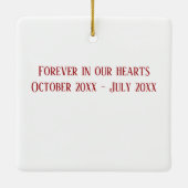 Moderne Kerstboom Patroon Huisdier Memorial Foto Keramisch Ornament (Achterkant)