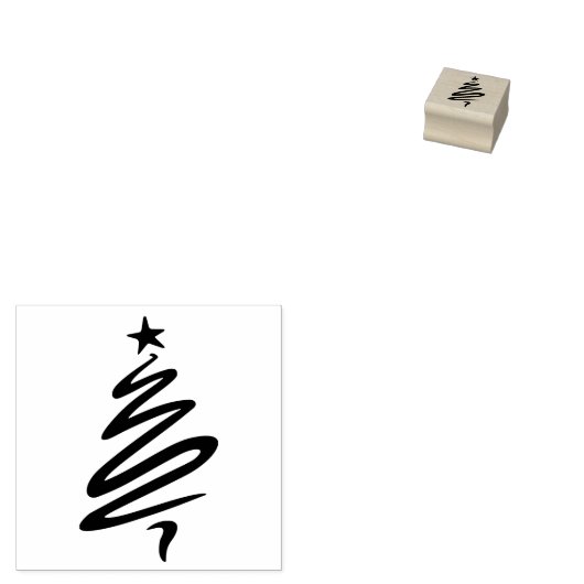 Moderne kerstboom patroon kunststempel rubberstempel (Gestempeld)