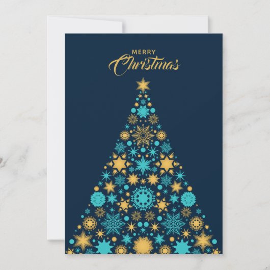 Moderne kerstboom plat feestdagenkaart (Voorkant)