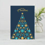 Moderne kerstboom plat feestdagenkaart (Staand voorkant)