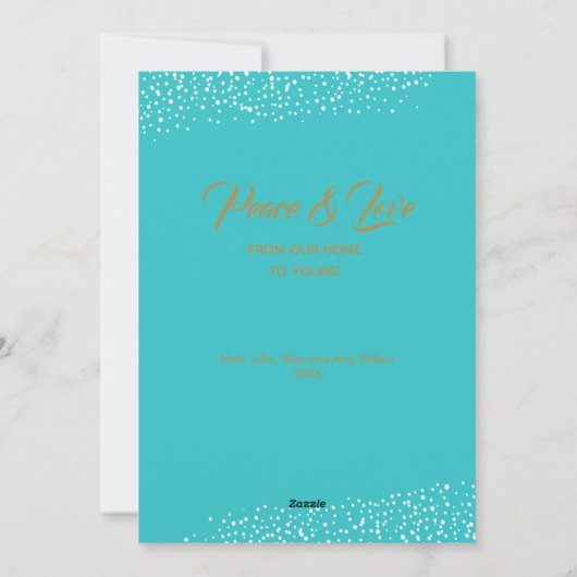 Moderne kerstboom plat feestdagenkaart (Achterkant)