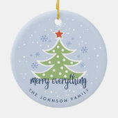 Moderne Kerstboom Prettig Alles Keramisch Ornament (Achterkant)