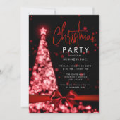 Moderne Kerstboom Rode Corporate Party Kaart (Voorkant)