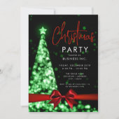 Moderne Kerstboom Rode Groene Corporate Party Kaart (Voorkant)