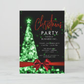 Moderne Kerstboom Rode Groene Corporate Party Kaart (Staand voorkant)