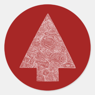 Moderne Kerstboom Ronde Sticker
