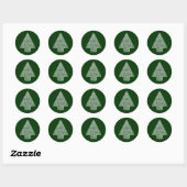 Moderne Kerstboom Ronde Sticker (Vel)