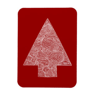 Moderne kerstboom - rood magneet