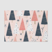 Moderne Kerstboom roze, zwart wit  Tissuepapier (Voorkant)