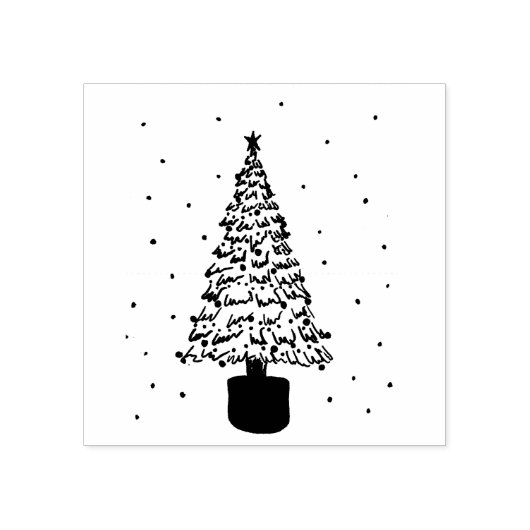 Moderne kerstboom rubberstempel (Afrduk)
