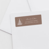 Moderne kerstboom schets boog Boho adres Etiket