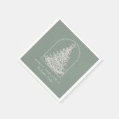 Moderne Kerstboom Schets Boog Boho Vakantie Servet (Hoek)