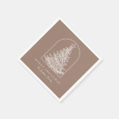 Moderne Kerstboom Schets Boog Boho Vakantie Servet (Hoek)