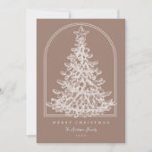 Moderne kerstboom schets boog met foto feestdagenkaart (Voorkant)