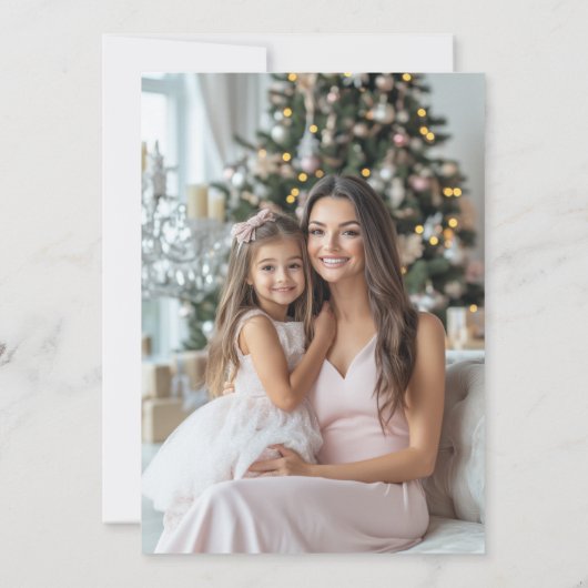 Moderne Kerstboom Schilderen Custom Photo Feestdagenkaart (Achterkant)