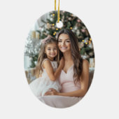 Moderne Kerstboom Schilderen Custom Photo Keramisch Ornament (Achterkant)