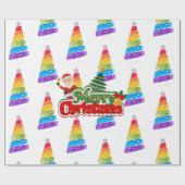 Moderne kerstboom schilderen kleurrijk cadeaupapier (Vlak)