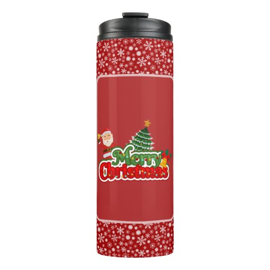 Moderne Kerstboom Schildering Kleurrijk Thermosbeker (Voorkant)