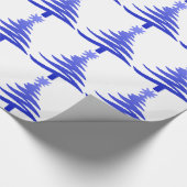 Moderne Kerstboom Sjabloonprint Blauw Cadeaupapier (Hoek)