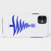 Moderne Kerstboom Sjabloonprint Blauw Case-Mate iPhone Case (Achterkant (horizontaal))