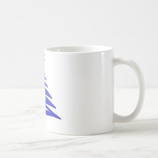 Moderne Kerstboom Sjabloonprint Blauw Koffiemok (Rechts)