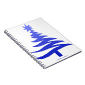 Moderne Kerstboom Sjabloonprint Blauw Notitieboek (Rechterzijde)