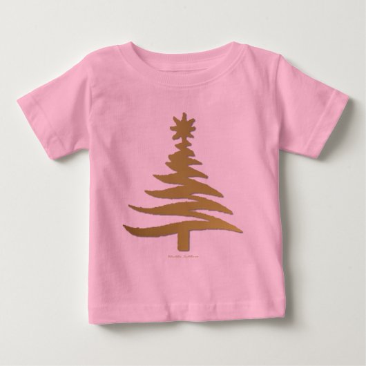 Moderne Kerstboom Sjabloonprint Goud (Voorkant)
