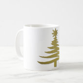 Moderne Kerstboom Sjabloonprint Goud Koffiemok (Voorkant links)