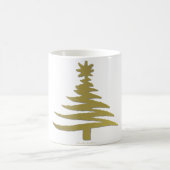 Moderne Kerstboom Sjabloonprint Goud Koffiemok (Center)