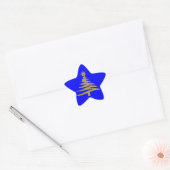 Moderne Kerstboom Sjabloonprint Goud Ster Sticker (Envelop)