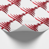 Moderne Kerstboom Sjabloonprint Rood Cadeaupapier (Hoek)