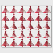 Moderne Kerstboom Sjabloonprint Rood Cadeaupapier (Vlak)