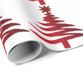 Moderne Kerstboom Sjabloonprint Rood Cadeaupapier (Rol Hoek)