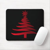 Moderne Kerstboom Sjabloonprint Rood Muismat (Met muis)